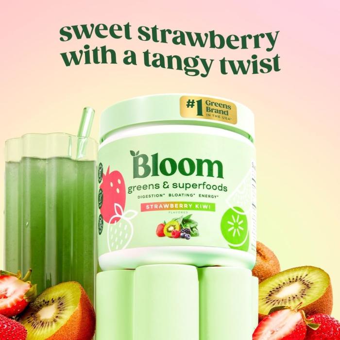 Bloom | Greens & Superfoods – Strawberry Kiwi 169g