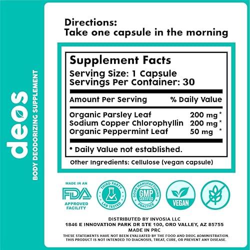 DEOS| Body Deodorizing Supplement, 30 Capsulas